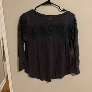 Loft quarter sleeve blue lace shirt